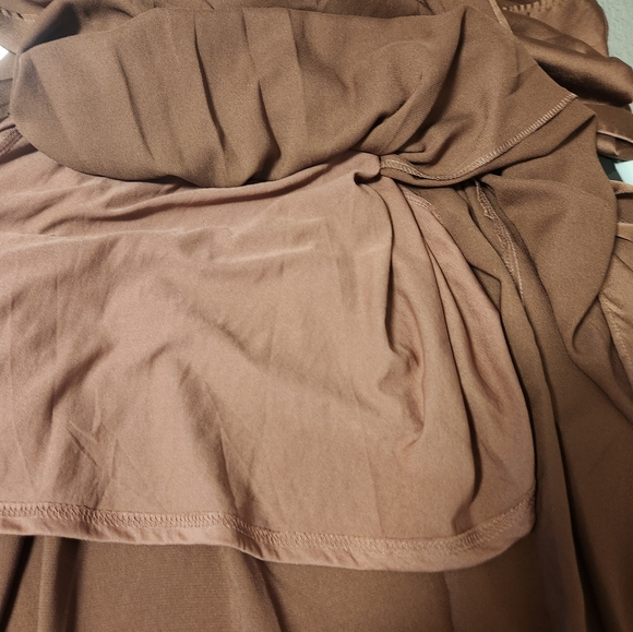 Baltic Born Sicily Satin Double Slit Maxi Dress in Rosy Brown NWOT - Picture 13 of 13